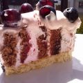 Tarta de cerezas rayada