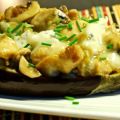 Berenjena rellena de pollo, setas silvestres y[...]