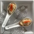 Tapitas de Vieiras con gambas y bechamel