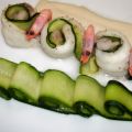 ROLLITOS DE GALLO CON CALA BACÍN Y GAMBAS