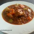 Lentejas con verduras y costilla de cerdo