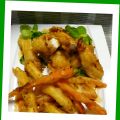 Tempura de pollo con calabacín y zanahoria