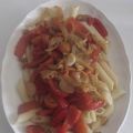 MACARRONES CON NUECES Y PIMIENTOS