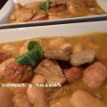 Judiones con longaniza y setas