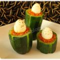 Nidos de calabacín con huevos de codorniz