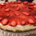 Tarta cremosa de queso.