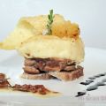 MILHOJAS DE SOLOMILLO CON PARMENTIER DE QUESO