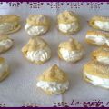 Eclairs y profiteroles de nata y trufa