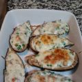 Berenjenas fáciles rellenas de guisantes