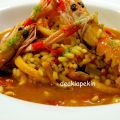 arroz caldoso, con escamarlanes