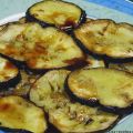 Berenjena al horno con miel y vinagre de Módena.
