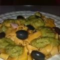 TAGLIATELLE A LA DIABLA CON PESTO DE CALABACIN