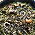 Arroz Negro con Calamares y Gambones