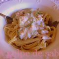 Tallarines con salmón ahumado y zucchini