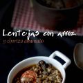 Lentejas con arroz integral y chorizo ahumado