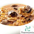 Lentejas con setas y morcilla para Thermomix