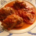 Carrilladas con pimientos del piquillo en salsa.