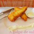Pescado empanado con mayonesa a la guindilla