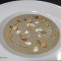 CREMA DE PUERROS , CHAMPIÑONES Y BERENJENA