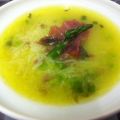 Sopa de trigueros e ibérico