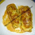 Calabacines relleno de carne al horno
