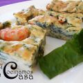 Pastel de espinacas con langostinos