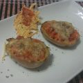 Patatas rellenas de sobrasada y queso fundido