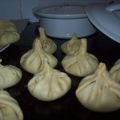 Aumônière o saquito de champiñones y gambas