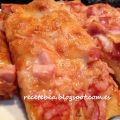 Pizza de jamón y bacon.