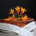 Postre: Tarta de queso con melocotones