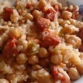 Garbanzos con arroz y chorizo