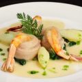 LENGUADO CON LANGOSTINOS AL CHAMPAGNE