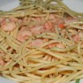 Spaguettis con gambas al ajillo