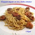 Espaguetis integrales con setas y hierbas[...]