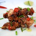 Yakitori, brochetas de pollo teriyaki