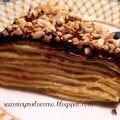 Tarta de Filloas (o Crepes) con crema de turrón