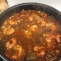 GARBANZOS CON ALCACHOFAS Y GAMBAS