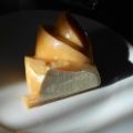 Flotatina de queso y  melocotón