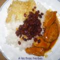 Pollo en salsa superfácil y arroz con pasas[...]