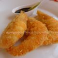 Langostinos con crujiente de coco