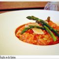 Risotto de trigueros y tomate