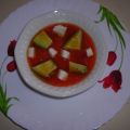 Papaya con aguacate, queso  y miel