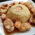 Cous-Cous con salsa de cebolla caramelizada,[...]