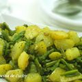Espárragos verdes con patatas al horno