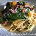Tallarines con espinacas, jamón serrano,[...]