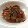 Sofrito de pollo con virutas de chocolate