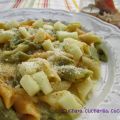 Plumas con salsa de melón y parmesano