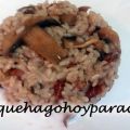 Arroz con champiñones y jamón