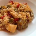 Arroz con bacalao y verduras