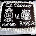 Tarta Real Madrid-Barça!!! y galletas ajedrez.